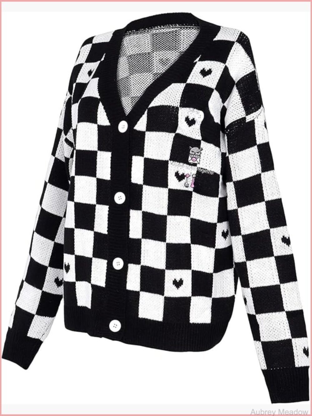 Cute Anime Knit Cardigan Kawaii Long Sleeve Button Down Sweater for Women